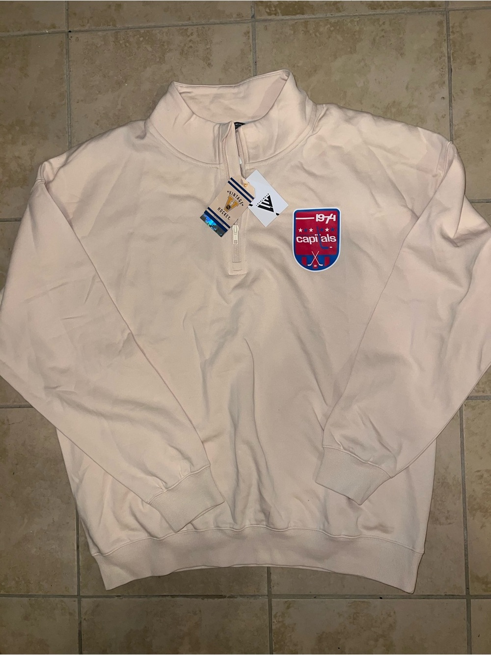 Washington Capitals Levelwear Patch Quarter-Zip Pullover in Light Blush
